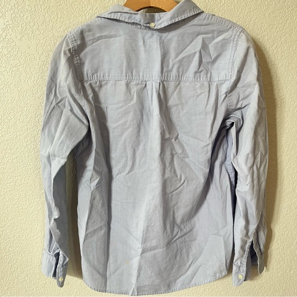 J. Crew Light Blue Chambray Casual 3/4 Button Down Shirt Lightweight 100% Cotton - Picture 2 of 8